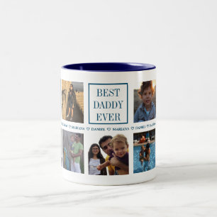 Taza Bicolor Collage de fotos del Día del Padre del Personaliz