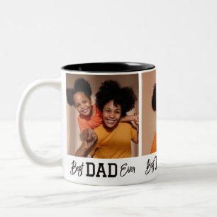 Taza Bicolor Collage de Fotos del Mejor Papá Moderno