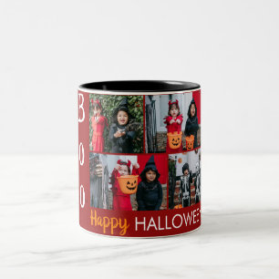 Taza Bicolor Collage de fotos Halloween de calabaza boina jack-