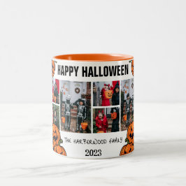 Taza Bicolor Collage de fotos Halloween de calabaza infantil ja