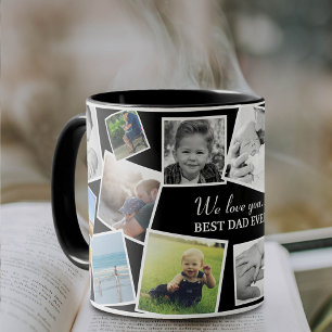 Taza Bicolor Collage de fotos personalizadas de 17 papá Día d