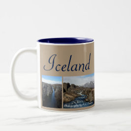 Taza Bicolor Collage de Islandia
