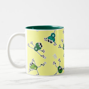 Taza Bicolor Collage de ranas