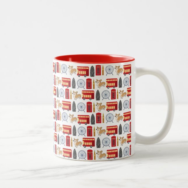 Taza Bicolor Collage del icono de Londres (Derecha)