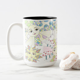 Taza Bicolor Collage solar caprichoso