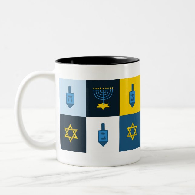 Taza Bicolor colombo hebreo hanukkah (Izquierda)
