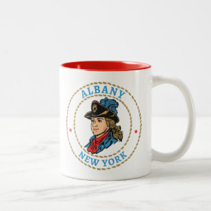 Taza Bicolor Colonial de Albany New York