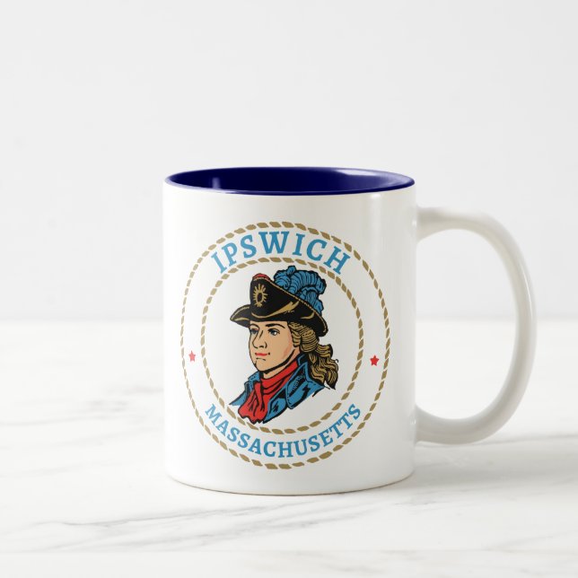 Taza Bicolor Colonial de Ipswich Massachusetts (Derecha)