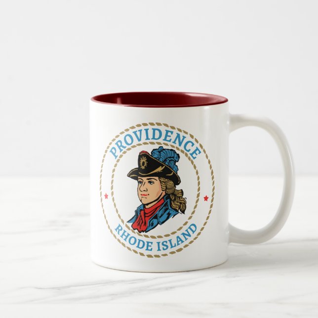 Taza Bicolor Colonial de la isla Rhode Providence (Derecha)