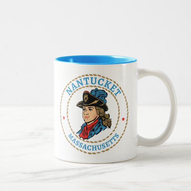 Taza Bicolor Colonial de Nantucket Massachusetts (Derecha)