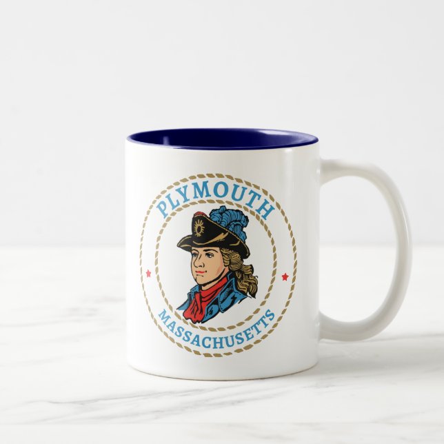 Taza Bicolor Colonial de Plymouth Massachusetts (Derecha)
