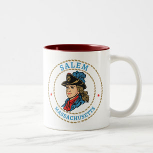 Taza Bicolor Colonial de Salem Massachusetts