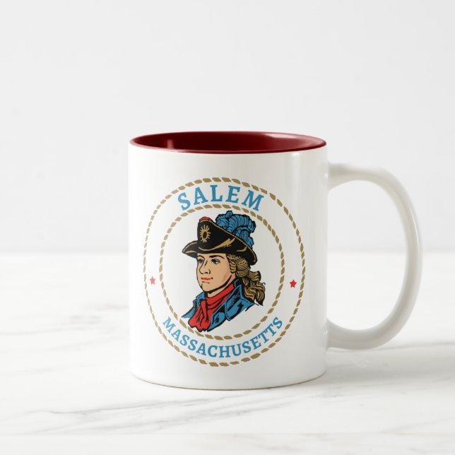 Taza Bicolor Colonial de Salem Massachusetts (Derecha)
