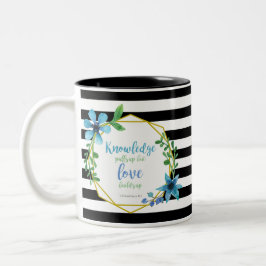 Taza Bicolor Color de agua blanco y negro floral Amor Biblia Ve