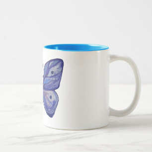 Taza Bicolor Color de agua de mariposa azul 325 ml Mug de dos t