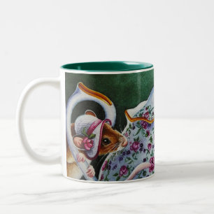 Taza Bicolor Color de agua de unión blanca del ratón sobre el