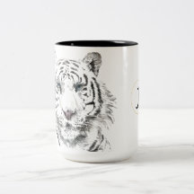 Color de agua original del tigre Monograma chino d