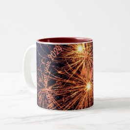 Taza Bicolor Color oro de Mugs 2024 de Año Nuevo