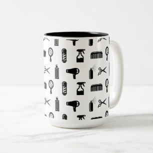 Taza Bicolor COLOR PERSONALIZADO de patrón de peluquero y sal