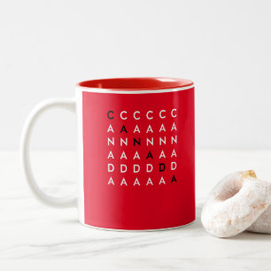 Taza Bicolor Color rojo de la cuadrícula de rompecabezas de Can