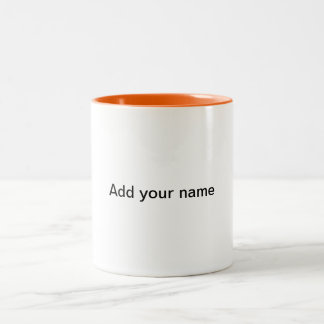 Taza Bicolor color sólido simple añadir nombre texto monograma 
