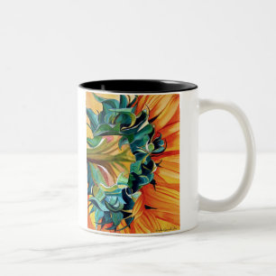 Taza Bicolor Coloración de arte original de la acuarela de gira