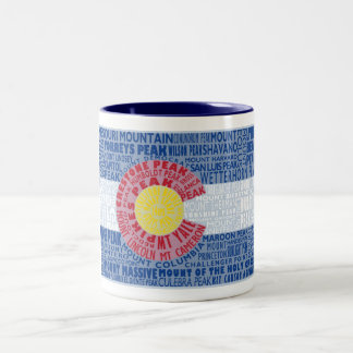 Taza Bicolor Colorado: 14ers bandera del estado