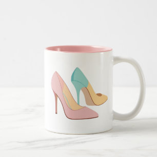 Taza Bicolor Colores de color pastel altos tacones para su CHIC