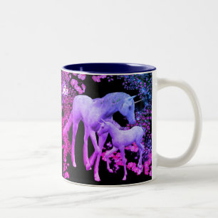 Taza Bicolor Colores De Fantasía De Unicornio Y Ternera Persona