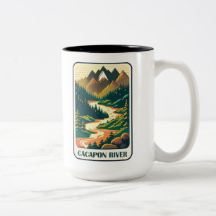 Taza Bicolor Colores de Virginia Occidental del río Cacapon