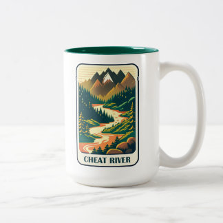Taza Bicolor Colores de Virginia Occidental del río Cheat