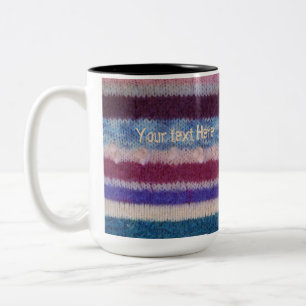 Taza Bicolor colores rayas de punto diseño único vintage divert