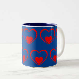 Taza Bicolor Colores rojos azul oscuro