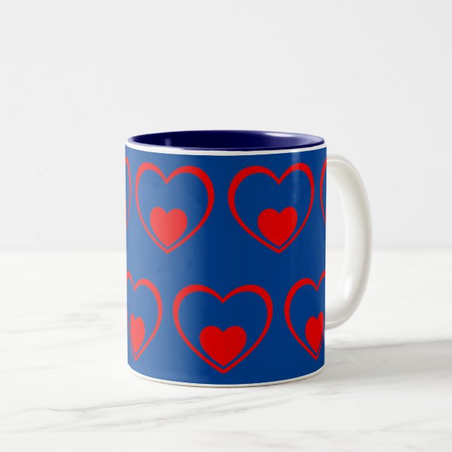 Taza Bicolor Colores rojos azul oscuro (Anverso derecho)