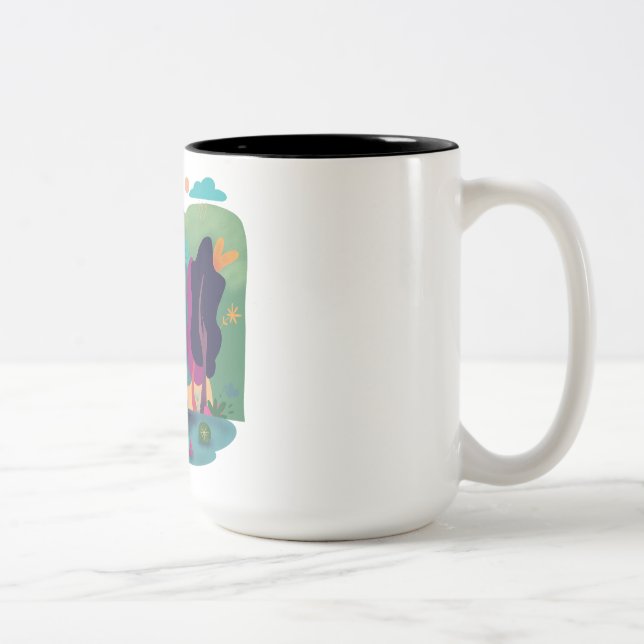 Taza Bicolor Colorful Forest Landscape (Derecha)