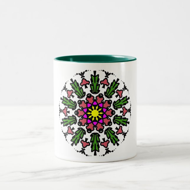 Taza Bicolor Colorful Geometric Bloom (Centro)
