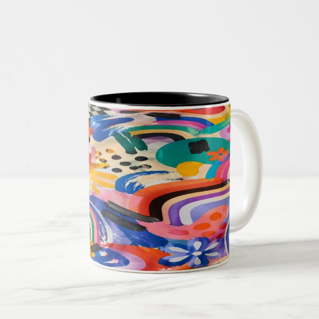 Taza Bicolor Colorful Memphis Mug (Anverso derecho)