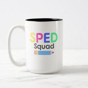 Taza Bicolor Colorida camiseta de educación especial, escuadrón