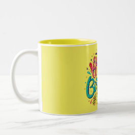 Taza Bicolor "Colorida celebración de cumpleaños feliz" Mug