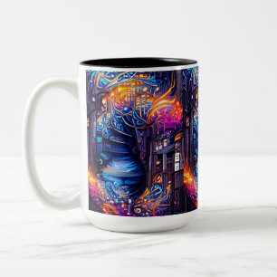 Taza Bicolor Colorida escalera de Fantasy