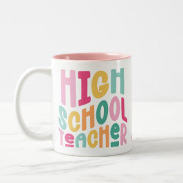 Taza Bicolor Colorida gratitud de los profesores de secundaria