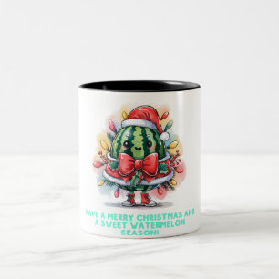 Taza Bicolor Colorida sandía árbol de Navidad
