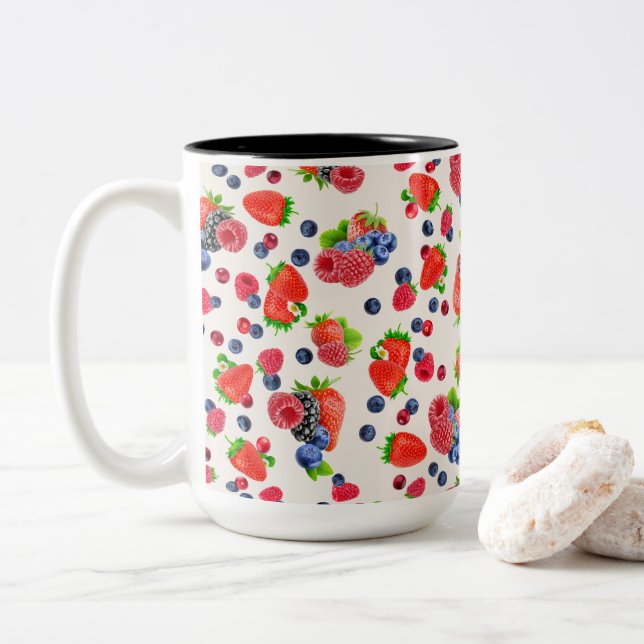 Taza Bicolor Coloridas Berries Mixtas (Con donut)