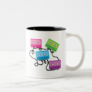Taza Bicolor Coloridas cintas de cassette