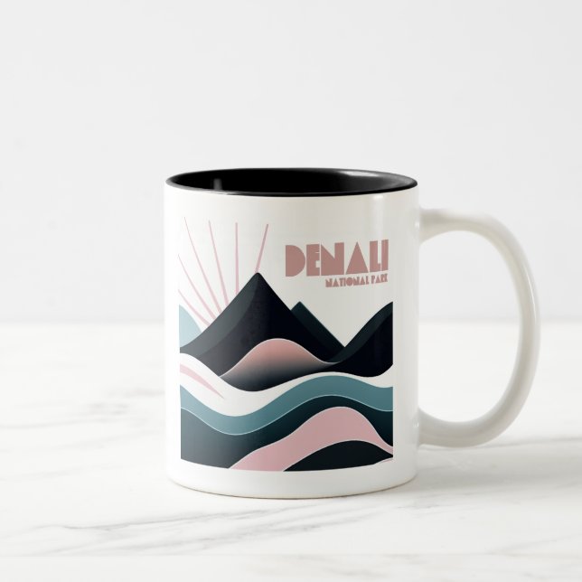 Taza Bicolor Coloridas colinas del Parque Nacional Denali (Derecha)