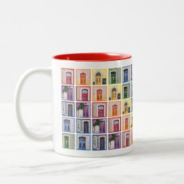 Taza Bicolor Coloridas Puertas de Portugal Café con arcoiris (p