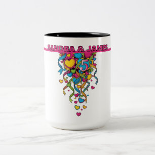 Taza Bicolor Colorido 5º Aniversario