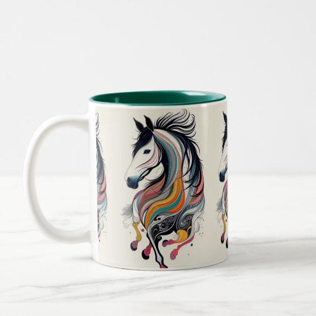 Taza Bicolor Colorido Abstract Horse Mug (Izquierda)