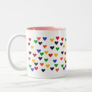 Taza Bicolor Colorido arcoiris Hearts Mug