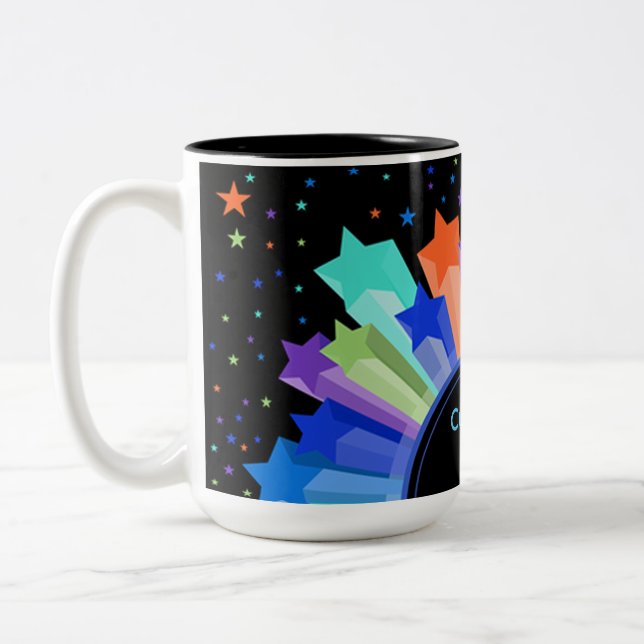 Taza Bicolor Colorido arcoiris Starburst Mug (Izquierda)
